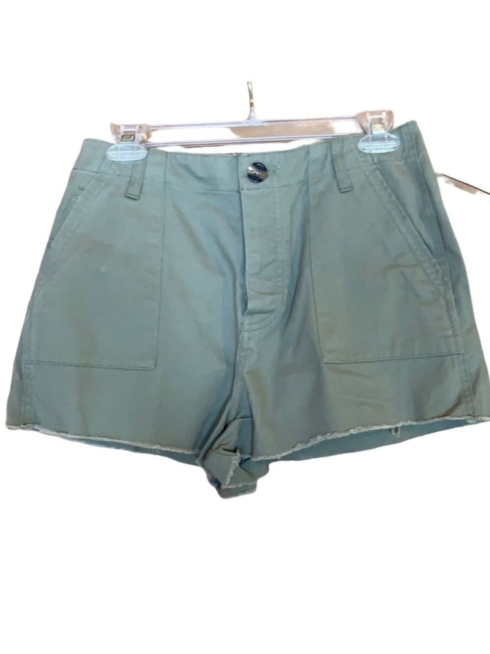 Forever 21 olive green woven shorts with raw hem / cutoffs Size Medium